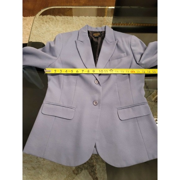 Pendleton Women's Navy Blue Wool Single Breasted Two Buttons Fitted Blazer 10 - Picture 10 of 11